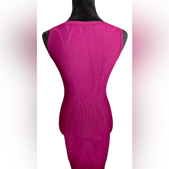 Gucci Late 2000s Collection Art Nouveau Print Knit Dress in Deep Pink Size XS - Picture 15 of 17